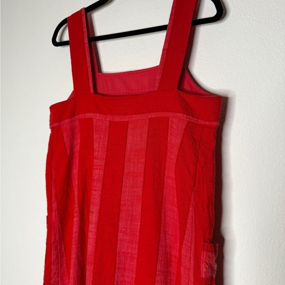 Maeve Anthropologie Tonal Stripe Midi Dress Red Size S - Picture 5 of 7